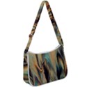 Abstract Painting In Colored Paints Zip Up Shoulder Bag View1