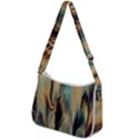 Abstract Painting In Colored Paints Zip Up Shoulder Bag View2