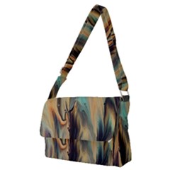 Abstract Painting In Colored Paints Full Print Messenger Bag (m) by Ravend