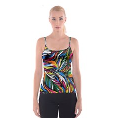 Tropical Monstera Pattern Leaf Spaghetti Strap Top by Ravend