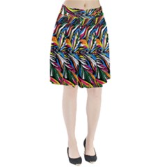 Tropical Monstera Pattern Leaf Pleated Skirt by Ravend