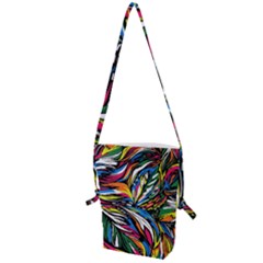 Tropical Monstera Pattern Leaf Folding Shoulder Bag by Ravend