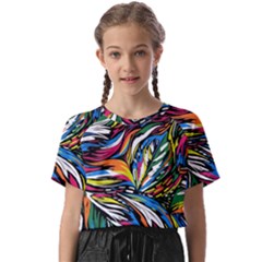 Tropical Monstera Pattern Leaf Kids  Basic Tee by Ravend