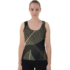 Leaves Nature Art Design Pattern Velvet Tank Top by Ravend