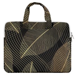 Leaves Nature Art Design Pattern Macbook Pro 16  Double Pocket Laptop Bag  by Ravend