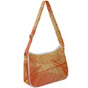 Orange Leaf Texture Pattern Zip Up Shoulder Bag View1