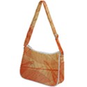 Orange Leaf Texture Pattern Zip Up Shoulder Bag View2