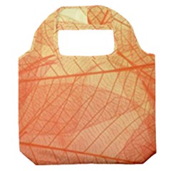 Orange Leaf Texture Pattern Premium Foldable Grocery Recycle Bag