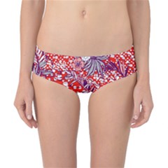 Leaf Red Point Flower White Classic Bikini Bottoms by Ravend