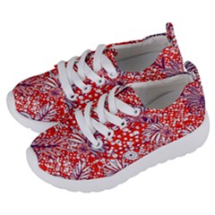 Leaf Red Point Flower White Kids  Lightweight Sports Shoes by Ravend