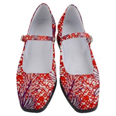 Leaf Red Point Flower White Women s Mary Jane Shoes