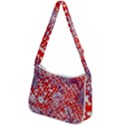 Leaf Red Point Flower White Zip Up Shoulder Bag View2