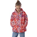 Leaf Red Point Flower White Kids  Oversized Hoodie View1