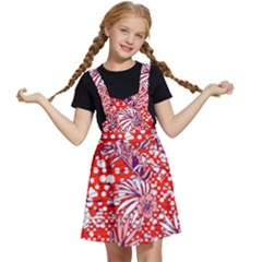 Leaf Red Point Flower White Kids  Apron Dress by Ravend