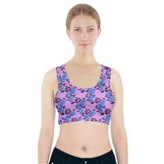 Roses Flowers Background Leaves Sports Bra With Pocket by Ravend