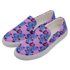 Roses Flowers Background Leaves Men s Canvas Slip Ons by Ravend