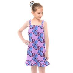 Roses Flowers Background Leaves Kids  Overall Dress by Ravend