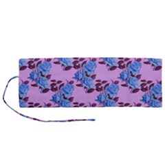 Roses Flowers Background Leaves Roll Up Canvas Pencil Holder (m) by Ravend