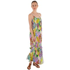 Illustration-pattern-abstract Cami Maxi Ruffle Chiffon Dress by Pakrebo