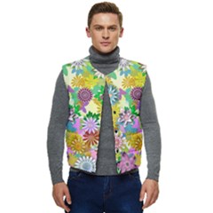 Illustration-pattern-abstract Men s Short Button Up Puffer Vest	 by Pakrebo