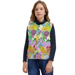 Illustration-pattern-abstract Kid s Short Button Up Puffer Vest	