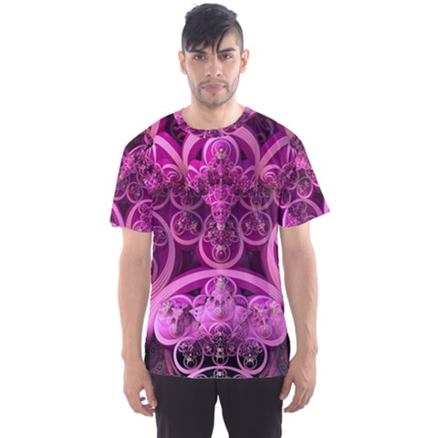 Fractal-math-geometry-visualization Pink Men s Sport Mesh Tee by Pakrebo