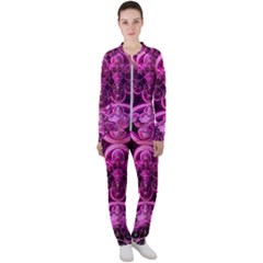 Fractal-math-geometry-visualization Pink Casual Jacket And Pants Set by Pakrebo