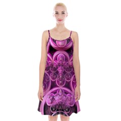 Fractal-math-geometry-visualization Pink Spaghetti Strap Velvet Dress