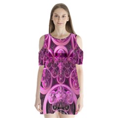 Fractal-math-geometry-visualization Pink Shoulder Cutout Velvet One Piece