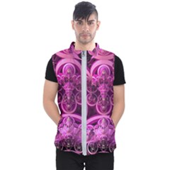 Fractal-math-geometry-visualization Pink Men s Puffer Vest