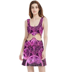 Fractal-math-geometry-visualization Pink Velvet Cutout Dress