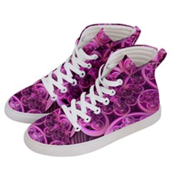 Fractal-math-geometry-visualization Pink Women s Hi-top Skate Sneakers by Pakrebo