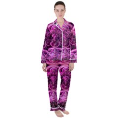 Fractal-math-geometry-visualization Pink Satin Long Sleeve Pajamas Set