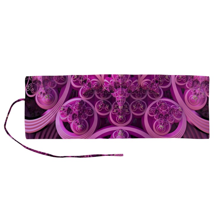 Fractal-math-geometry-visualization Pink Roll Up Canvas Pencil Holder (M)