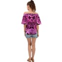 Fractal-math-geometry-visualization Pink Off Shoulder Short Sleeve Top View2