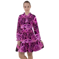 Fractal-math-geometry-visualization Pink All Frills Chiffon Dress by Pakrebo