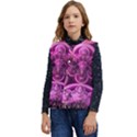 Fractal-math-geometry-visualization Pink Kid s Short Button Up Puffer Vest	 View1