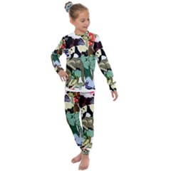 Zoo-animals-peacock-lion-hippo Kids  Long Sleeve Set 