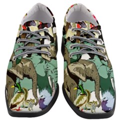 Zoo-animals-peacock-lion-hippo Women Heeled Oxford Shoes by Pakrebo