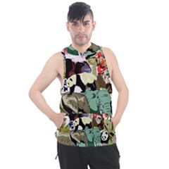 Zoo-animals-peacock-lion-hippo Men s Sleeveless Hoodie by Pakrebo