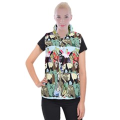 Zoo-animals-peacock-lion-hippo- Women s Button Up Vest