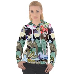 Zoo-animals-peacock-lion-hippo- Women s Overhead Hoodie