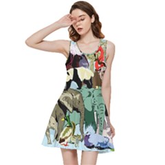 Zoo-animals-peacock-lion-hippo- Inside Out Racerback Dress by Pakrebo