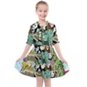 Zoo-animals-peacock-lion-hippo- Kids  All Frills Chiffon Dress View1