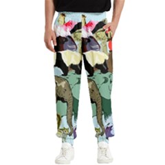 Zoo-animals-peacock-lion-hippo- Men s Elastic Waist Pants by Pakrebo