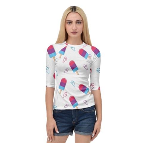 Ice Cream Popsicles Wallpaper Quarter Sleeve Raglan Tee by Ravend