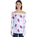 Ice Cream Popsicles Wallpaper Off Shoulder Long Sleeve Top View1