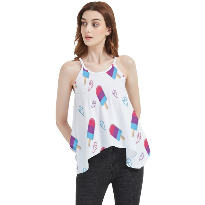 Ice Cream Popsicles Wallpaper Flowy Camisole Tank Top