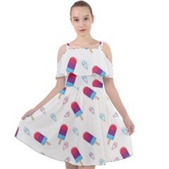 Ice Cream Popsicles Wallpaper Cut Out Shoulders Chiffon Dress by Ravend