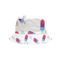 Ice Cream Popsicles Wallpaper Inside Out Bucket Hat (kids) by Ravend